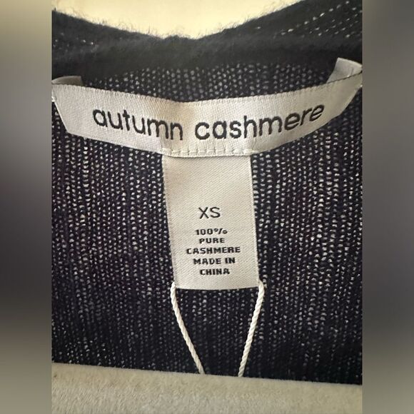 Autumn Cashmere 100% Cashmere Tie Front Rib Cardigan in XS NWT Retail: $330 - Picture 8 of 10